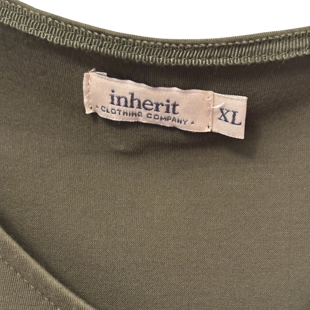 Inherit Olive Midi Knit Dress With Elastic Waistband, Long Sleeves Size XL - Picture 6 of 12